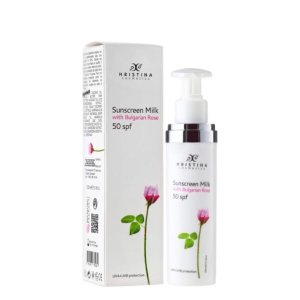 Přírodní opalovací mléko "Bulharská růže" SPF 50 - Obrázek 1