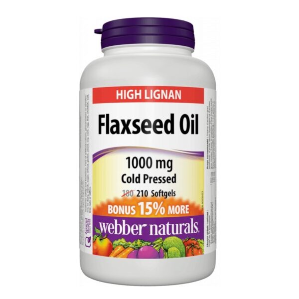 vickywall-produkt-webber-naturals-flaxseed-oil Lněný olej (Flax seed Oil), kapsle - Obrázek 1