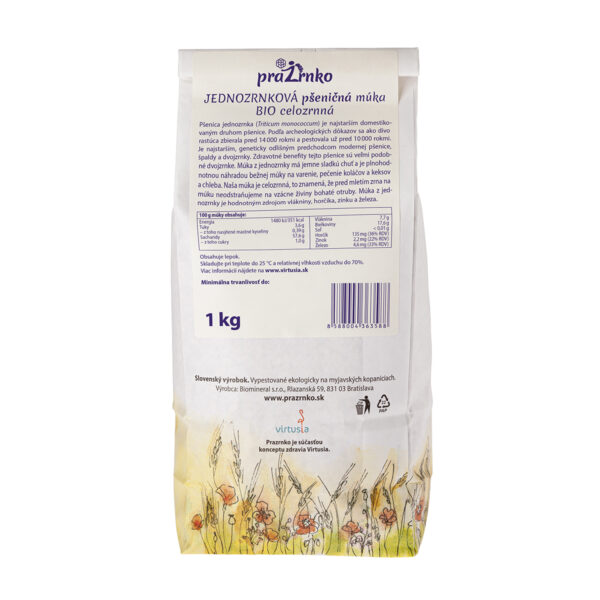 Jednozrnková mouka celozrnná BIO - Obrázek 2
